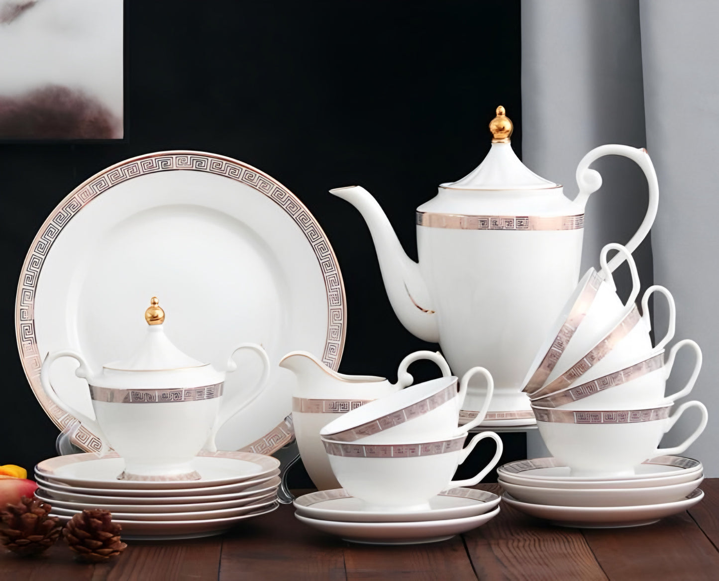 Luxury Versace 22 pc Porcelain Ceramic Tea Set