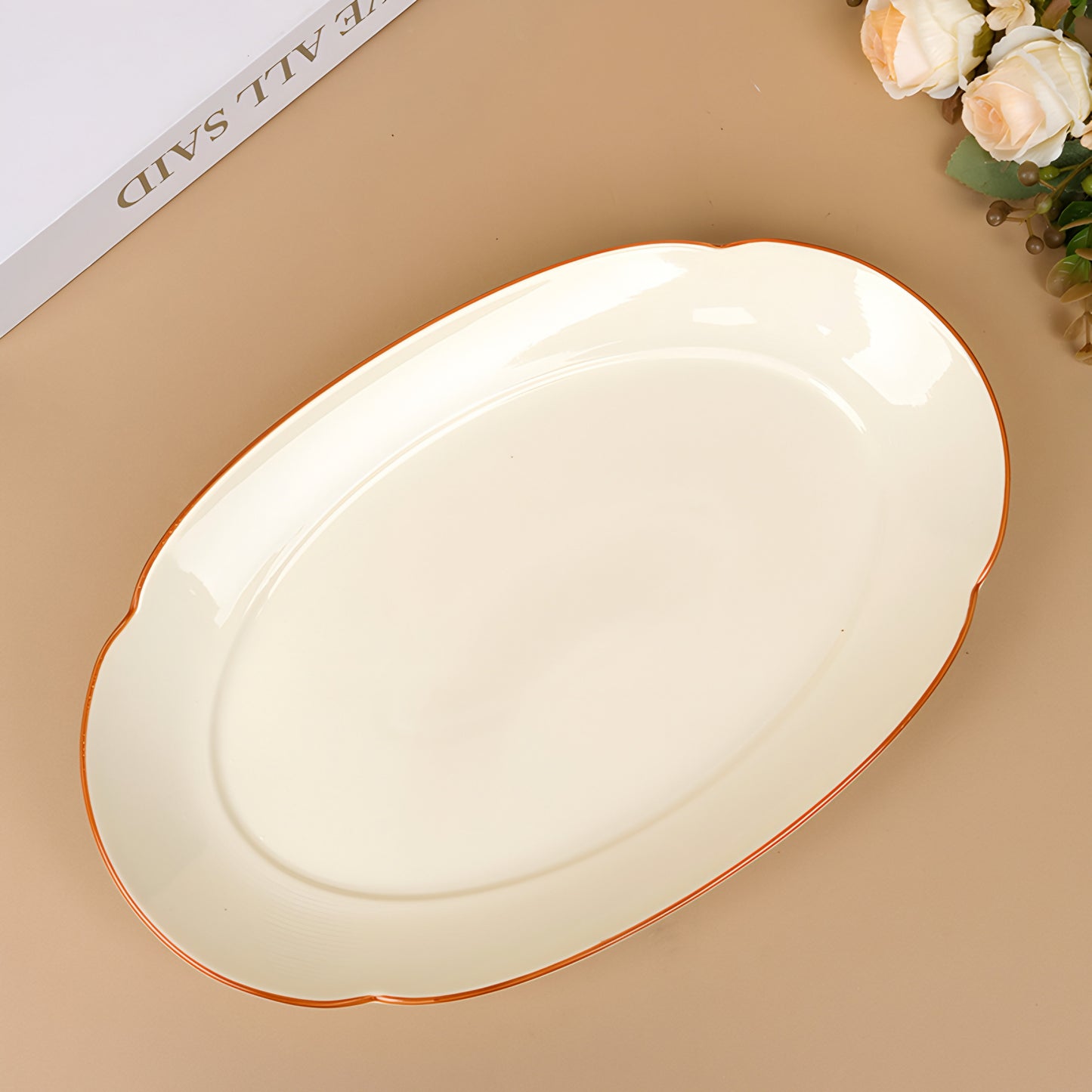 Youzoo snacks serving porcelain ceramic plate - 13 inch