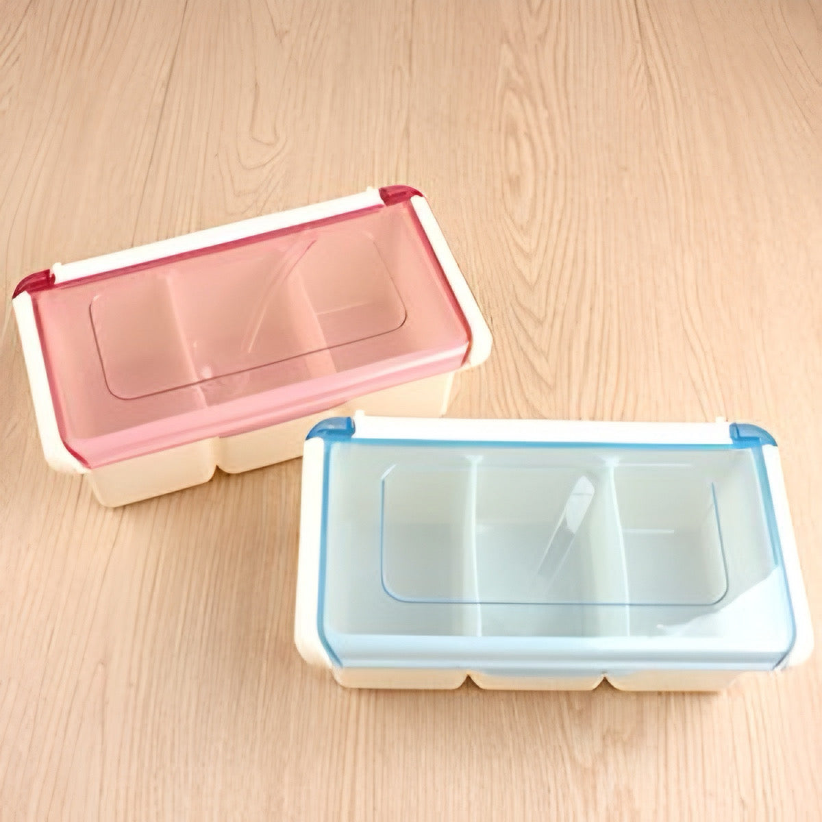 Three grid masala seasoning box