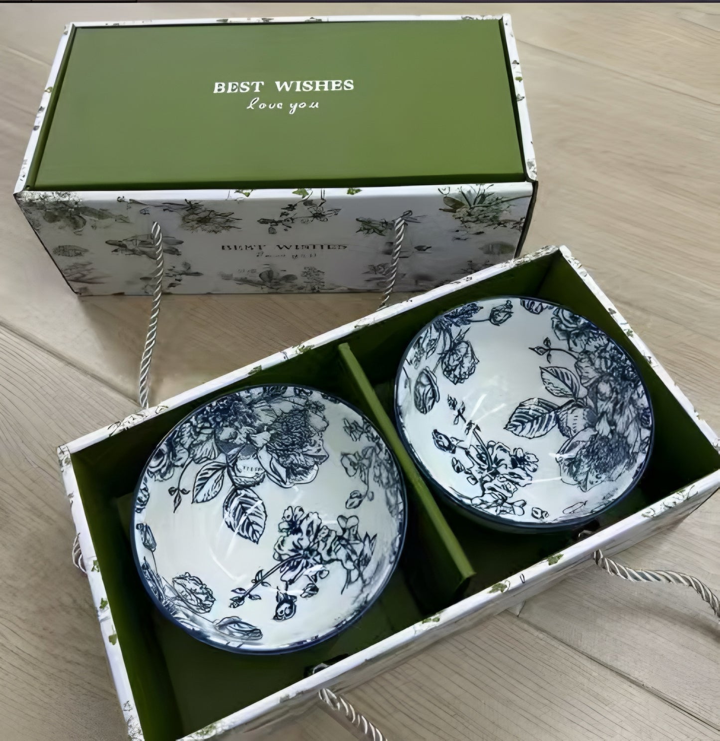 Prosperity Porcelain Bowl Set of 2
