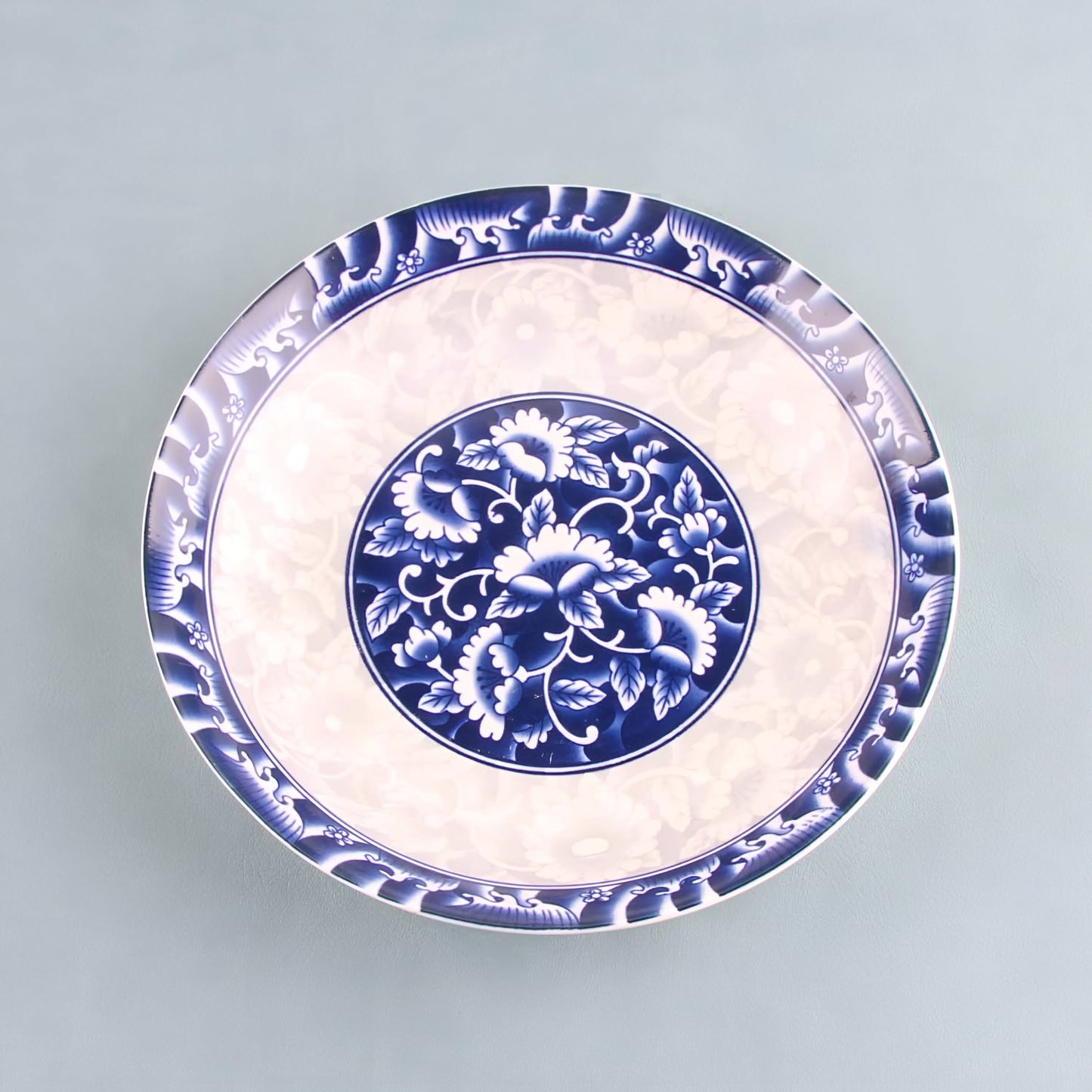 Celadon flower porcelain ceramic plate - 8 inch