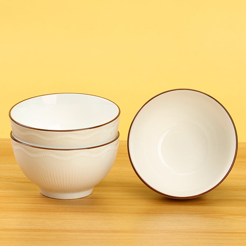 Bead wave ceramic bowl