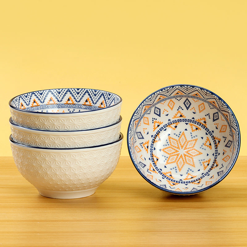 Mandala snowflake textured ceramic bowl