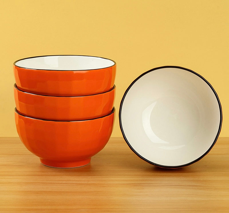 Diamond ripped ceramic bowl - 5 inch