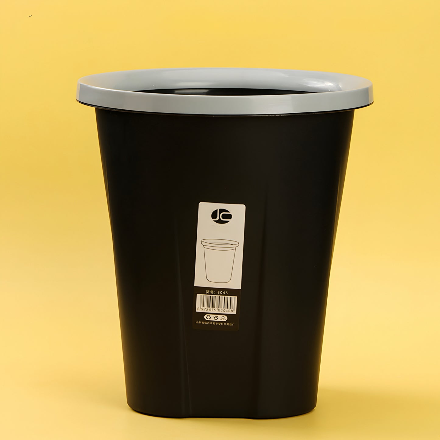 Black garbage can