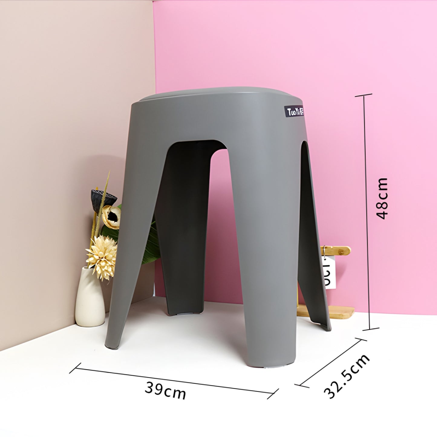 High leg stool with soft seating cushion