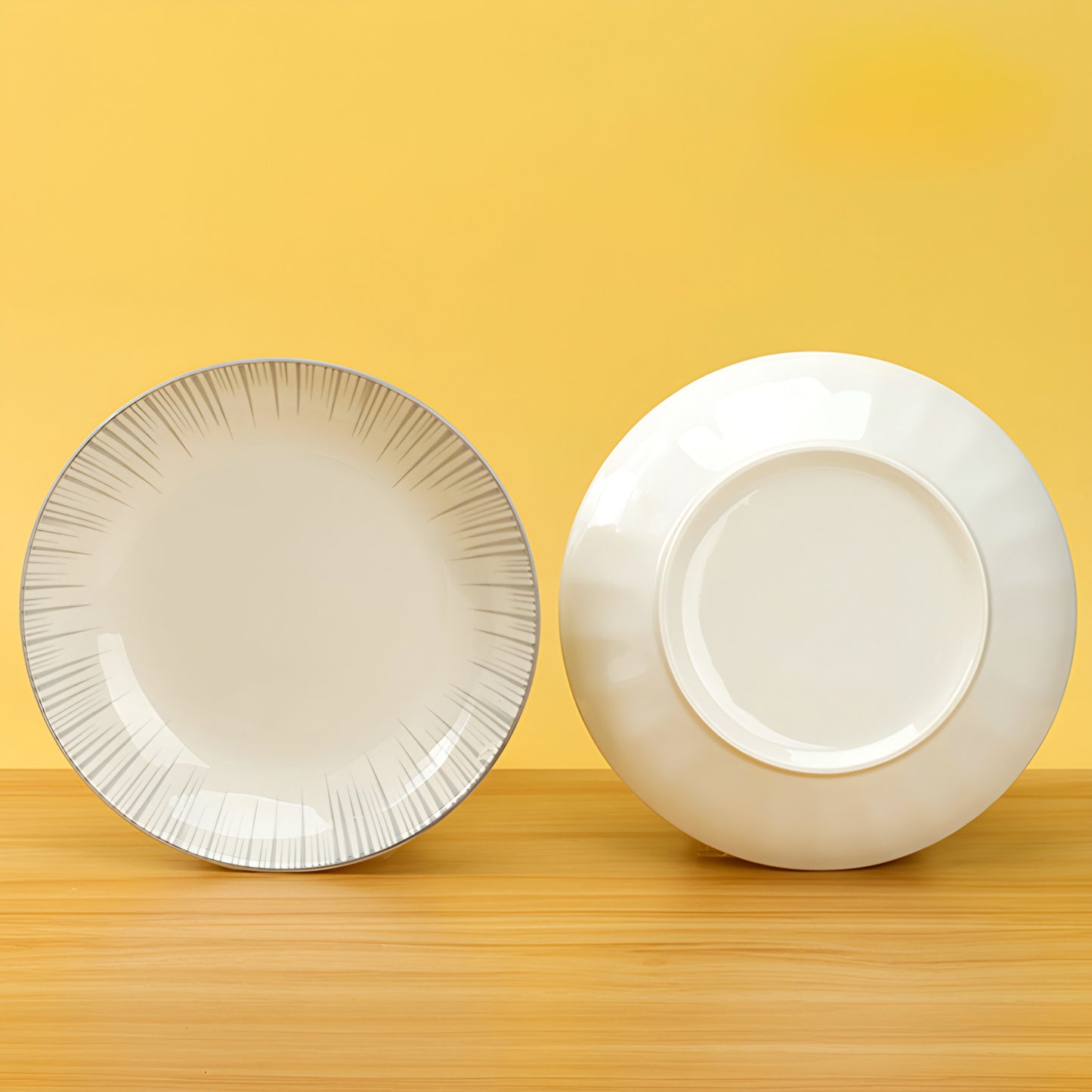 Star grey porcelain ceramic plate - 8 inch