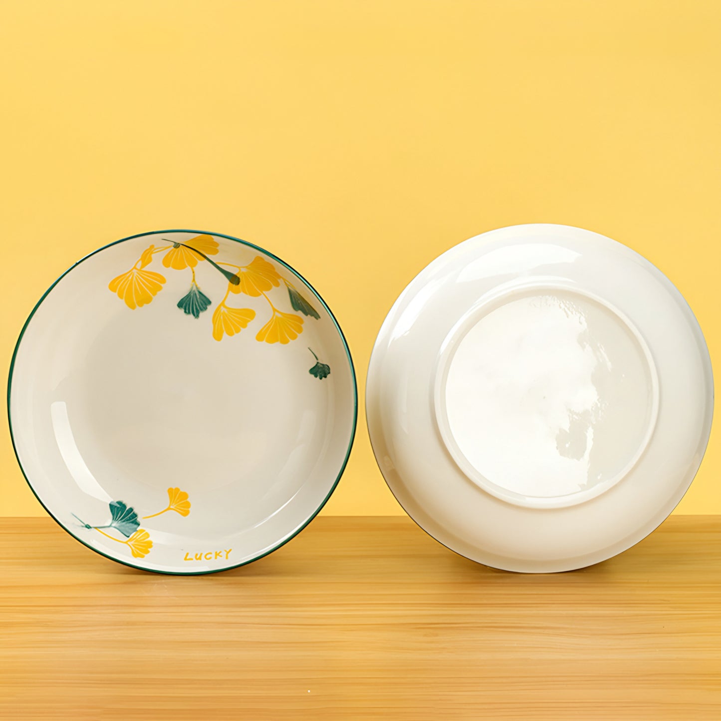 Lucky apricot porcelain ceramic plate - 8 inch