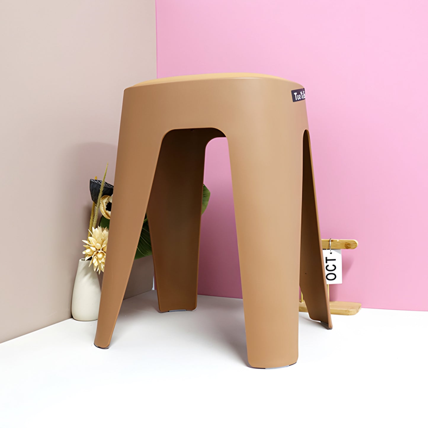 High leg stool with soft seating cushion