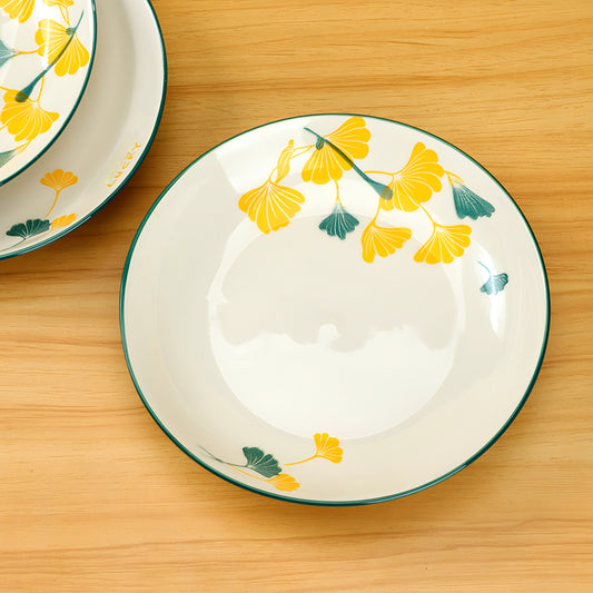 Lucky apricot porcelain ceramic plate - 8 inch