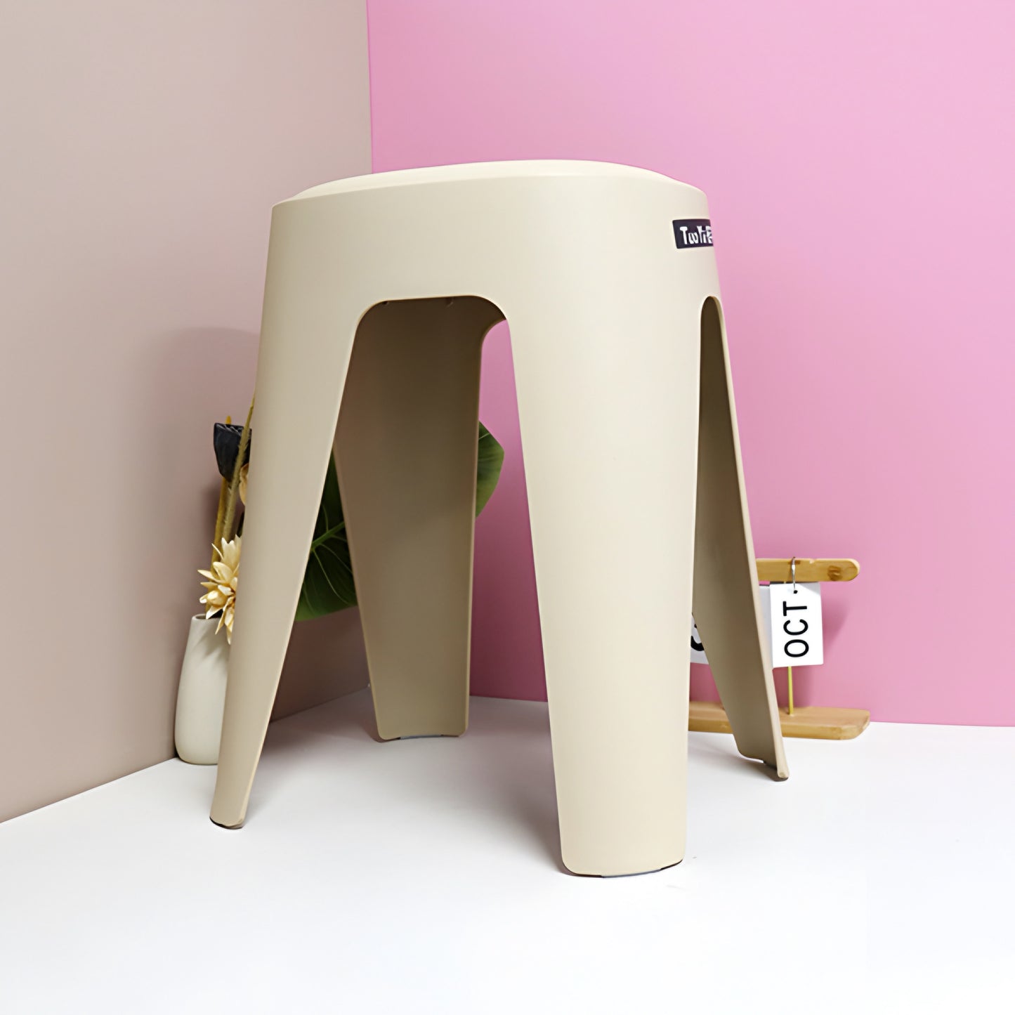 High leg stool with soft seating cushion