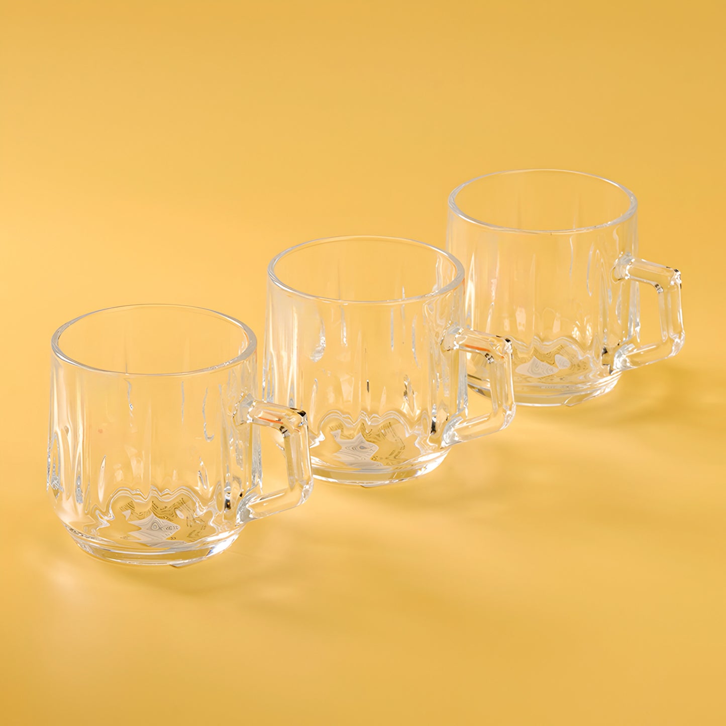 Swirl Glass Handle Cup - Pack of 6