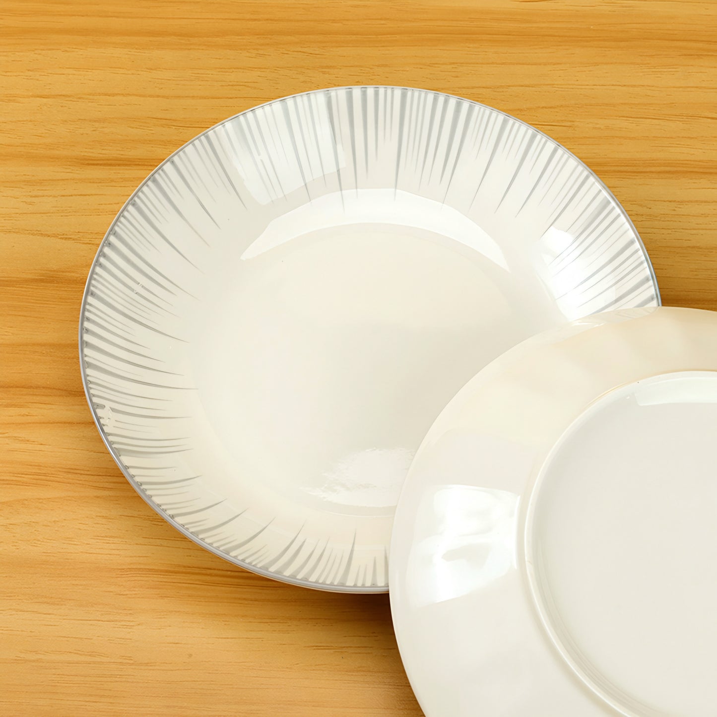 Star grey porcelain ceramic plate - 8 inch