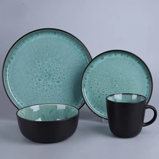 Vancasso stoneware 16 pc Ceramic Dinner Set - Sea Green