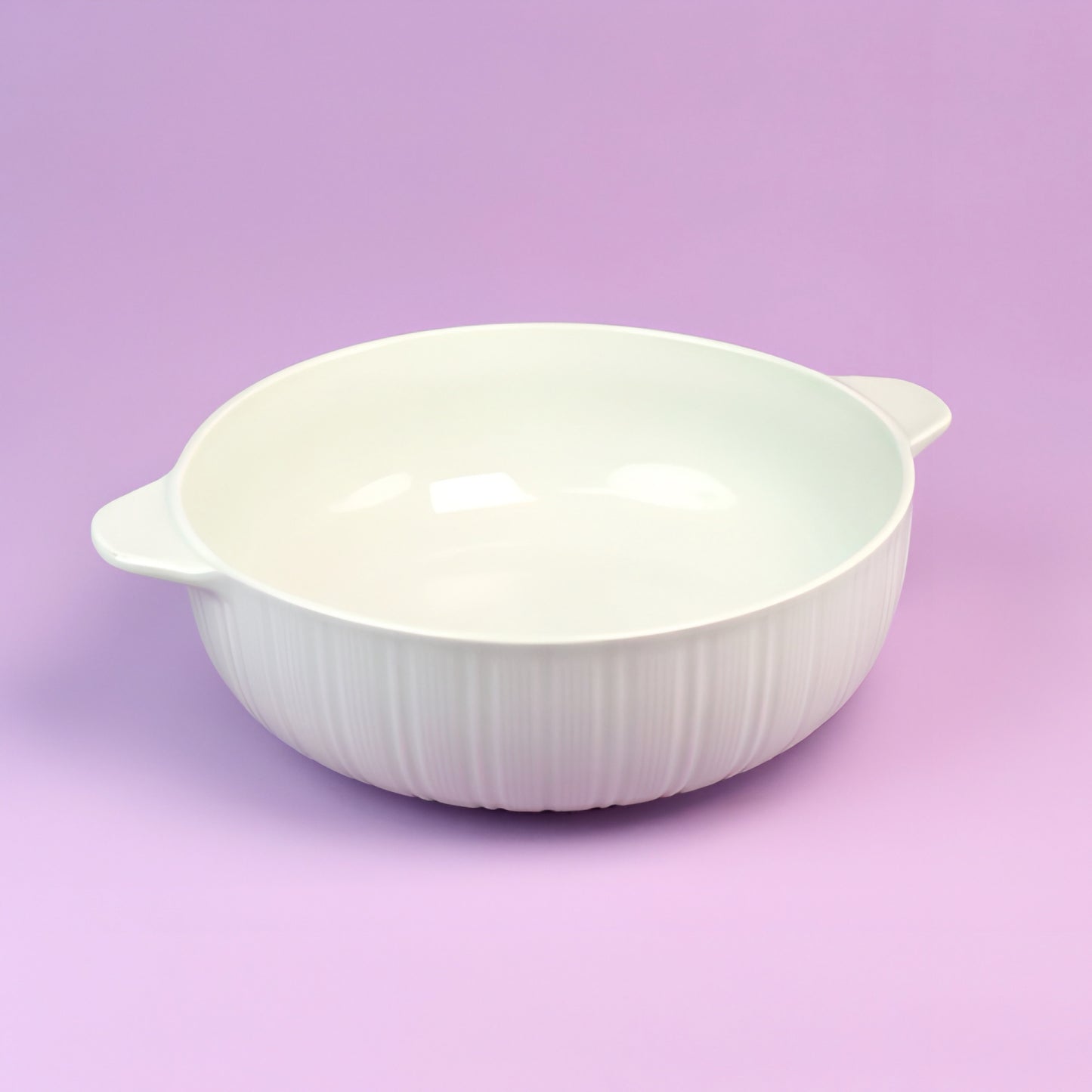 Aura white porcelain ceramic serving bowl - 10 inch