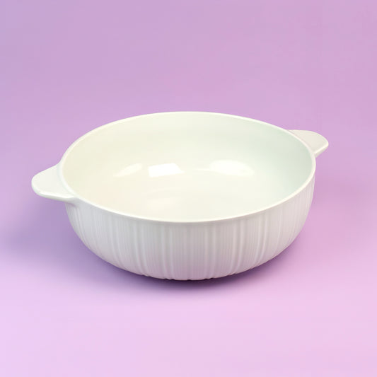 Aura white porcelain ceramic serving bowl - 10 inch