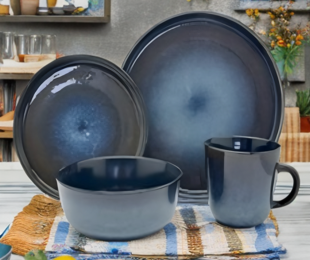 Galaxy stoneware 16 pc Ceramic Dinner set - Galaxy blue