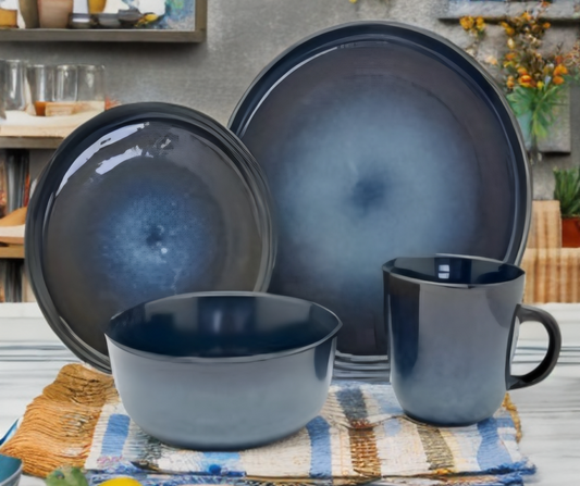 Galaxy stoneware 16 pc Ceramic Dinner set - Galaxy blue