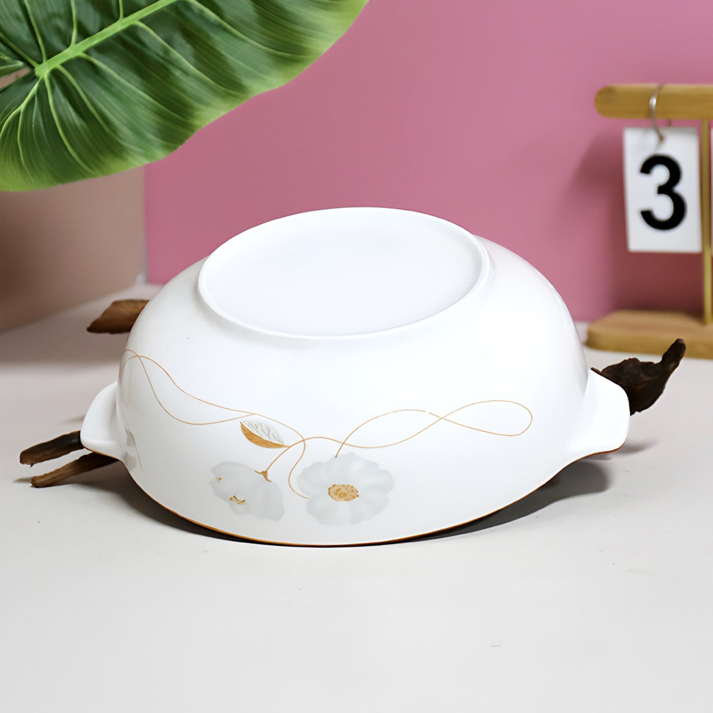 Lily aura porcelain ceramic serving bowl - 10 inch