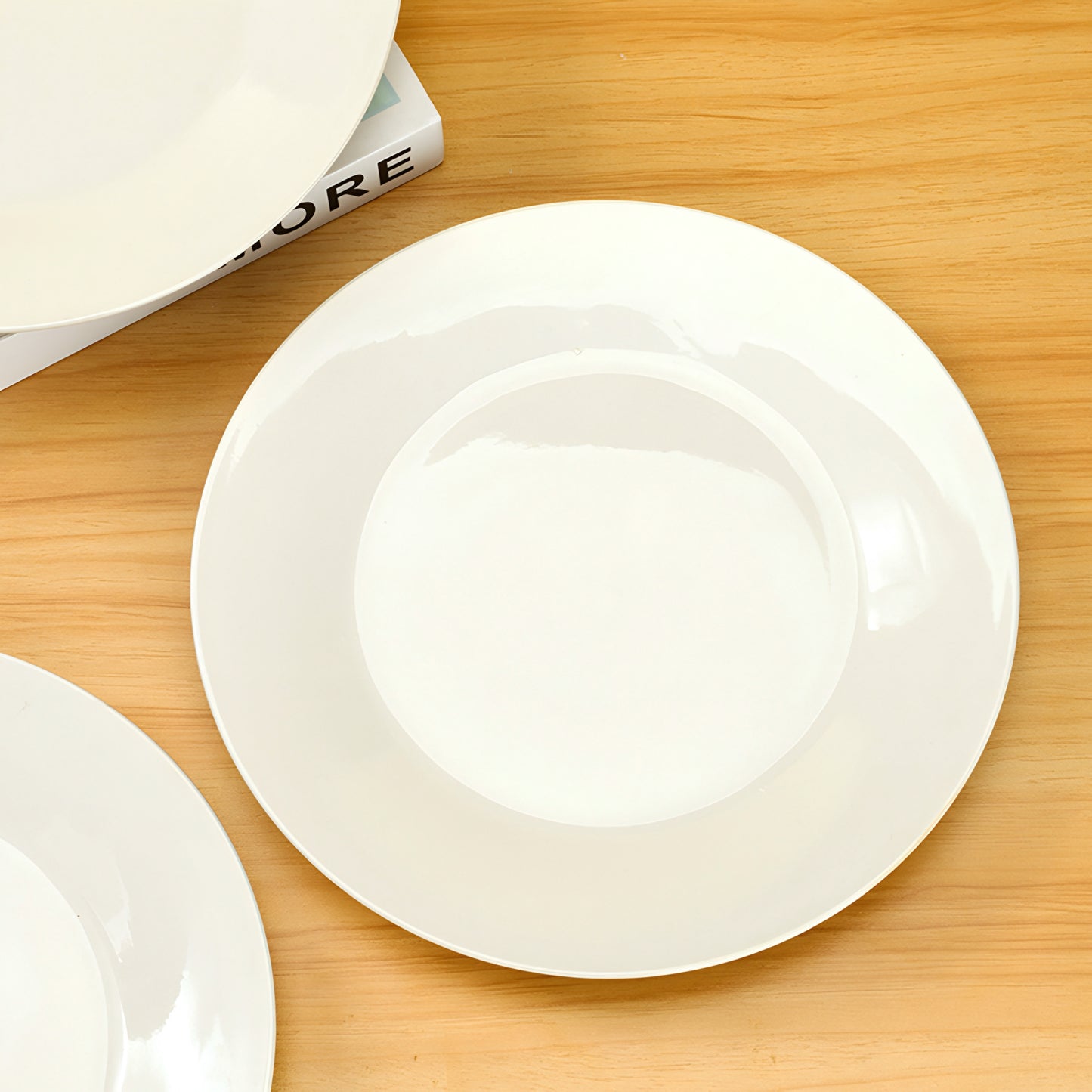 White Flat Porcelain Ceramic Plate - 10 inch