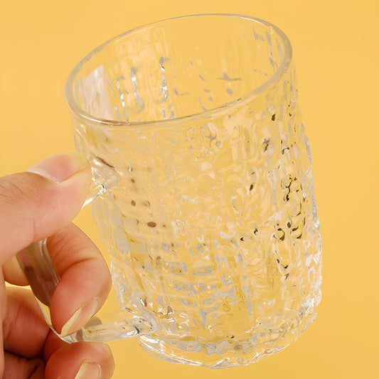 Textured Glass Handle Cup - Pack of 6