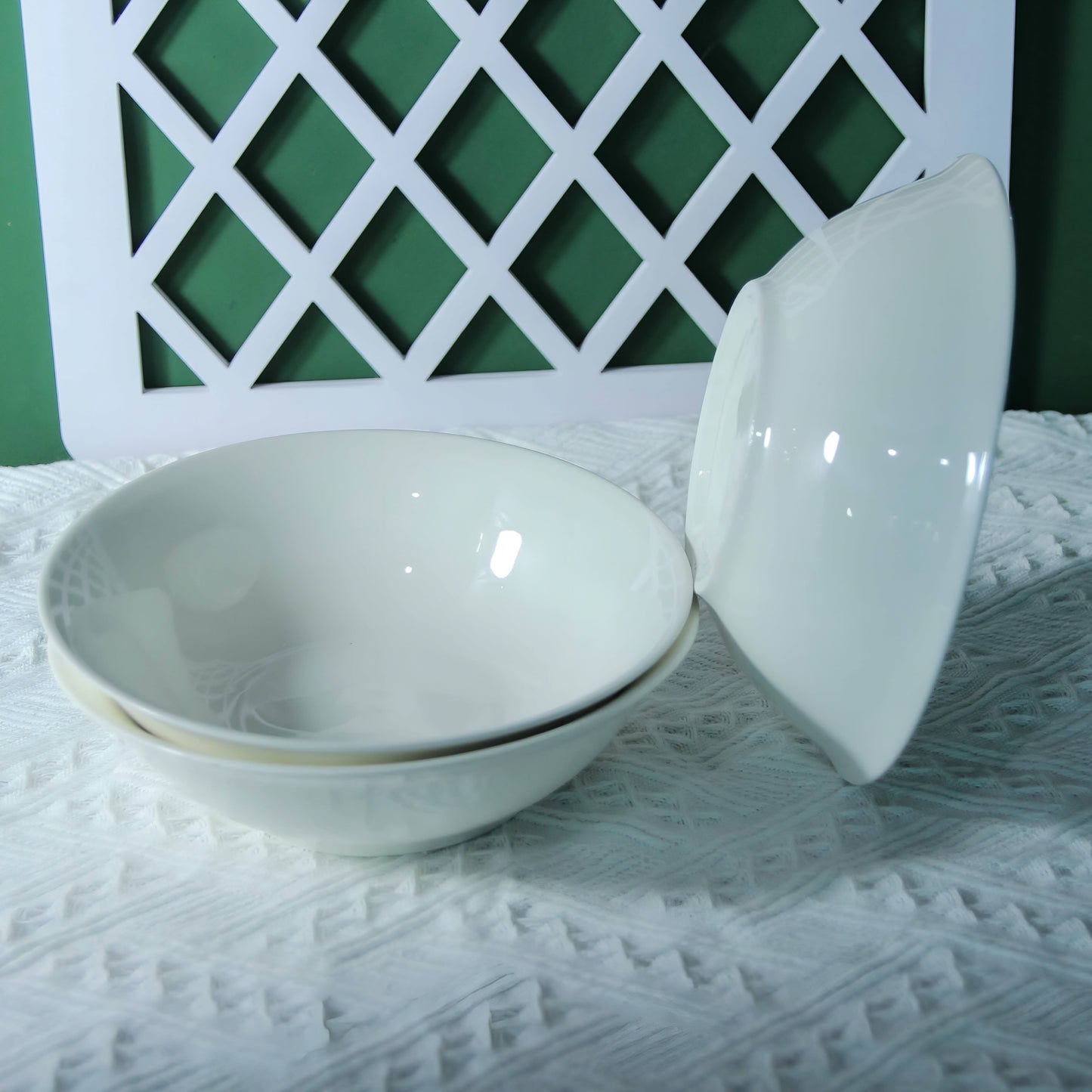 White Serving Ceramic Bowl - 8 inch