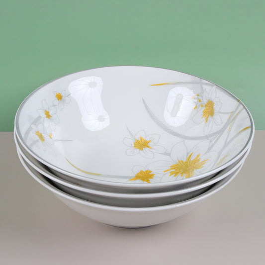 Daffodils porcelain ceramic bowl - 8 inch