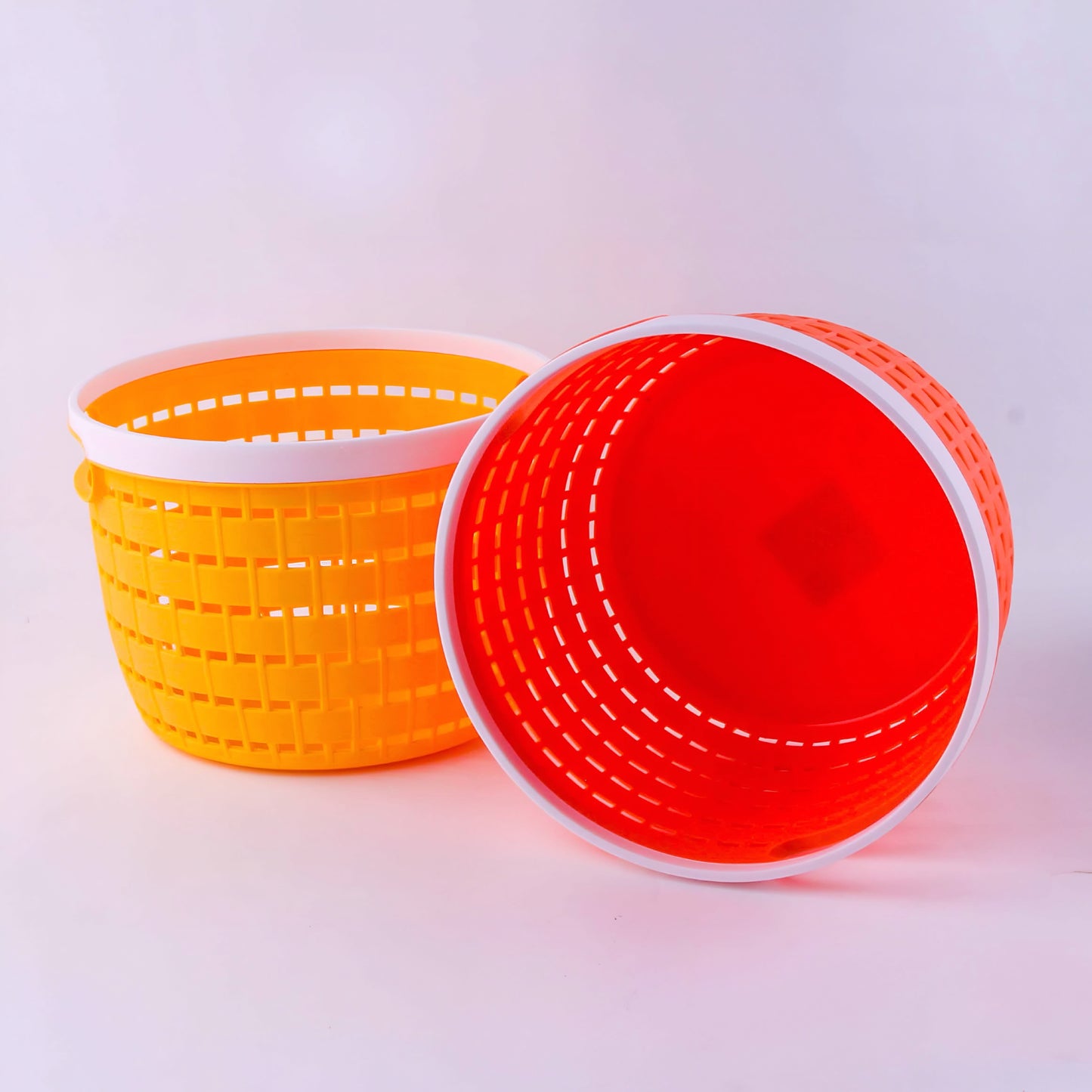 Rattan round storage basket