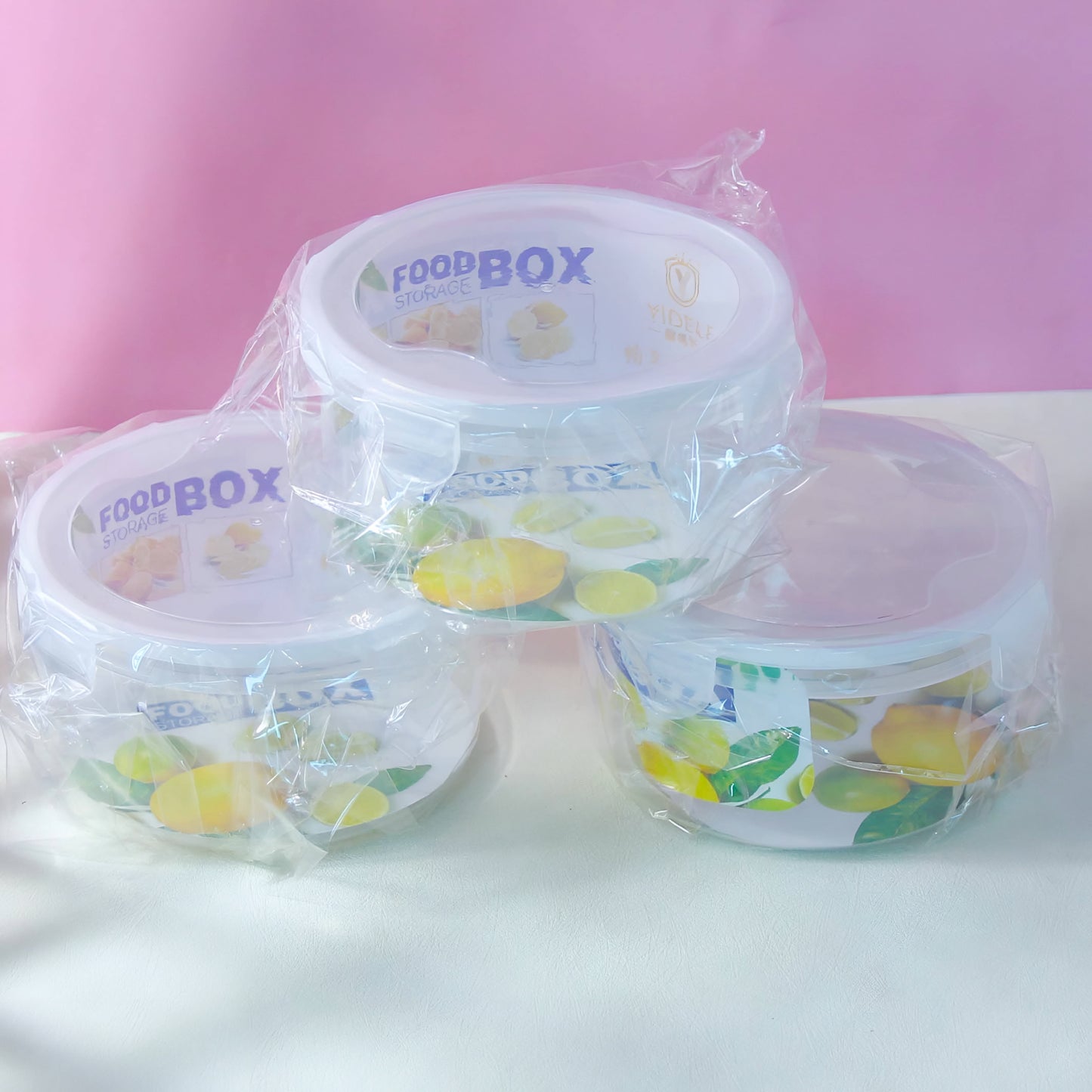Round Food BOX storage container with buckle lock