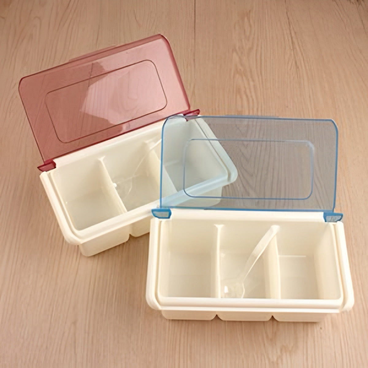 Three grid masala seasoning box