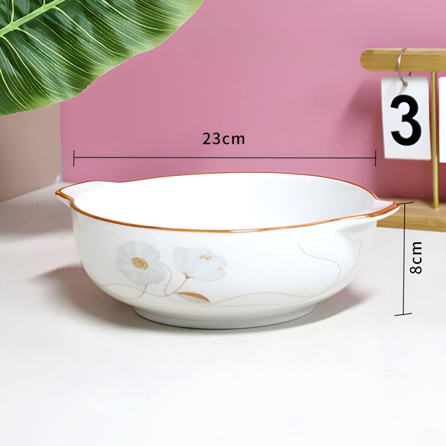 Lily aura porcelain ceramic serving bowl - 10 inch