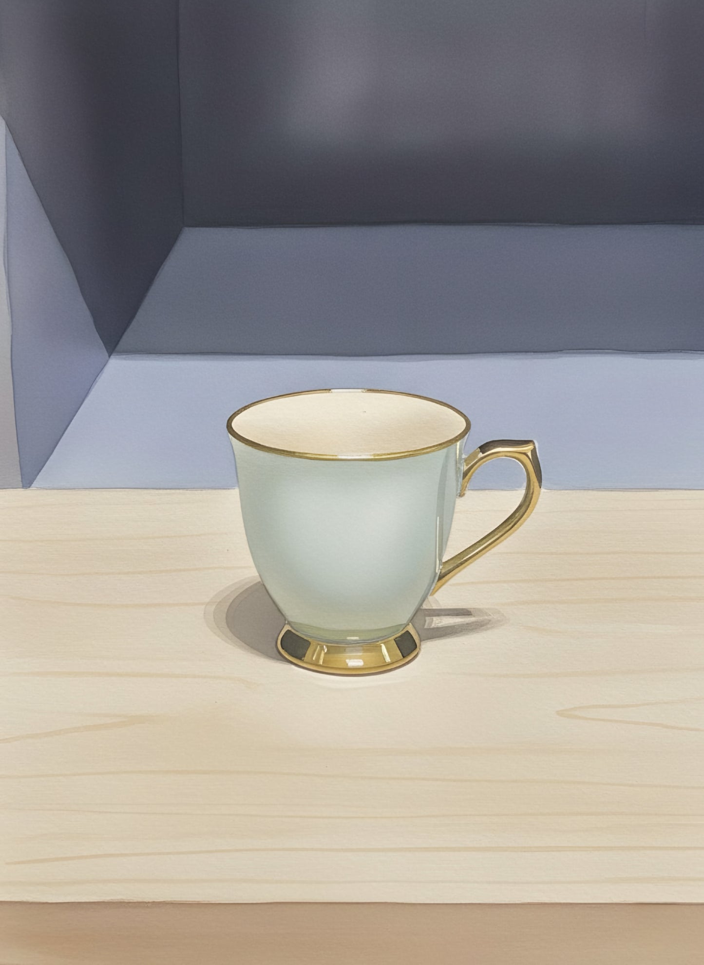 Blue Ceramic Premium Cups with Stand Set of 6 pcs