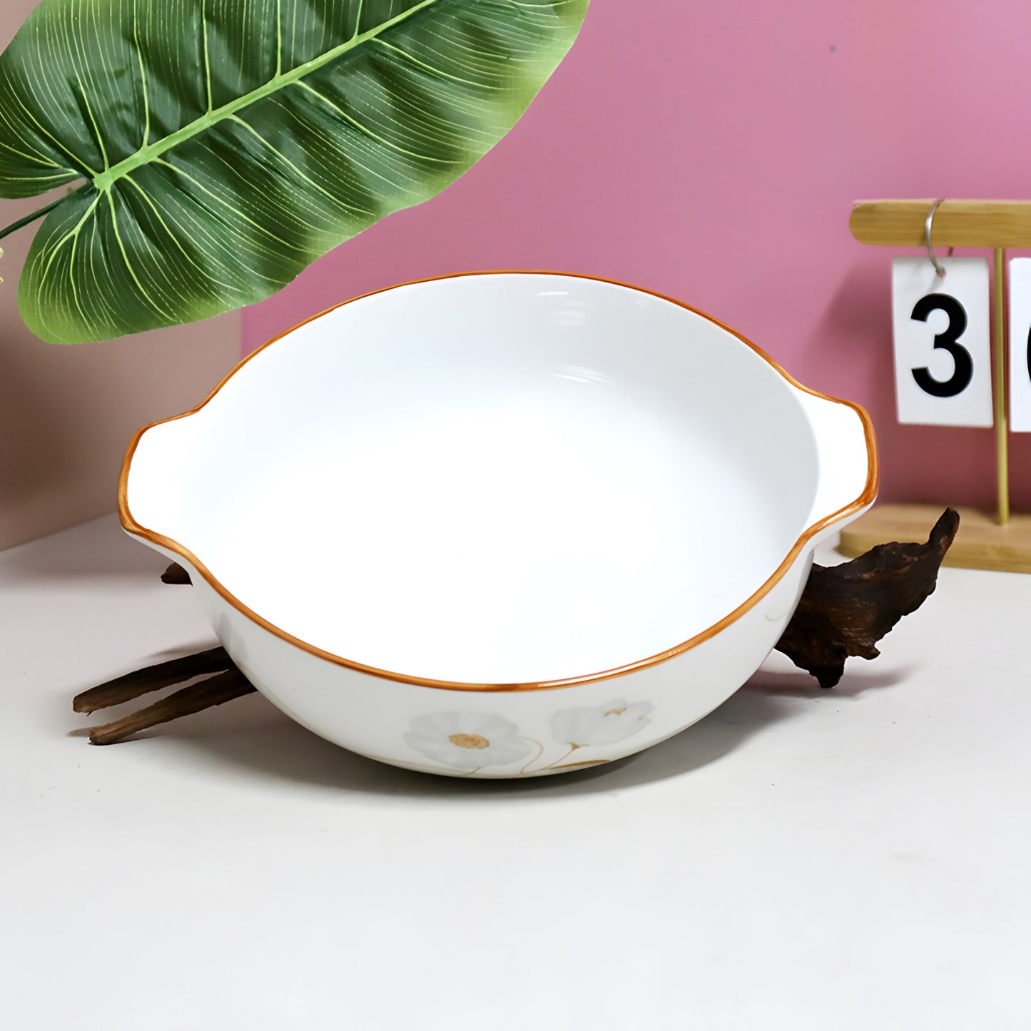 Lily aura porcelain ceramic serving bowl - 10 inch