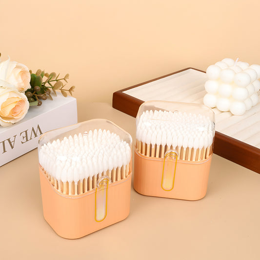 Flip boxed cotton swabs