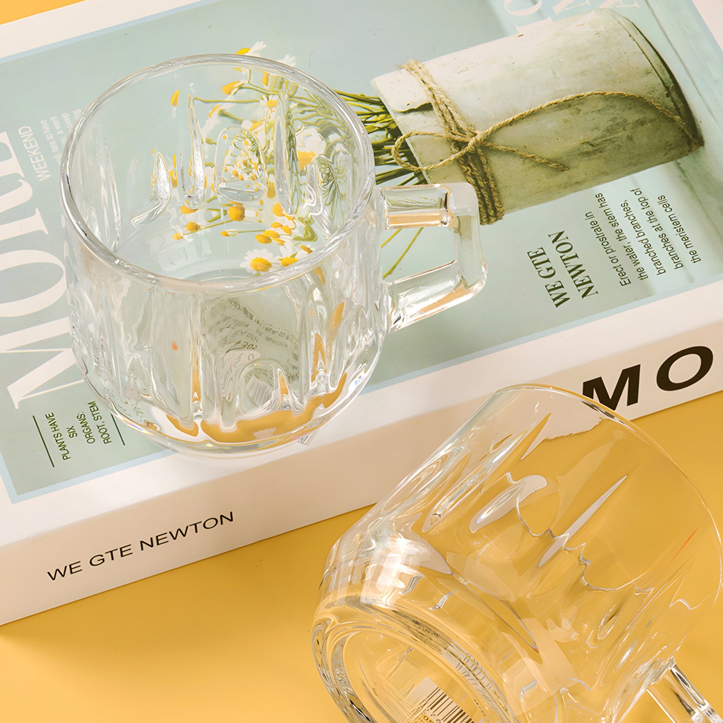 Swirl Glass Handle Cup - Pack of 6