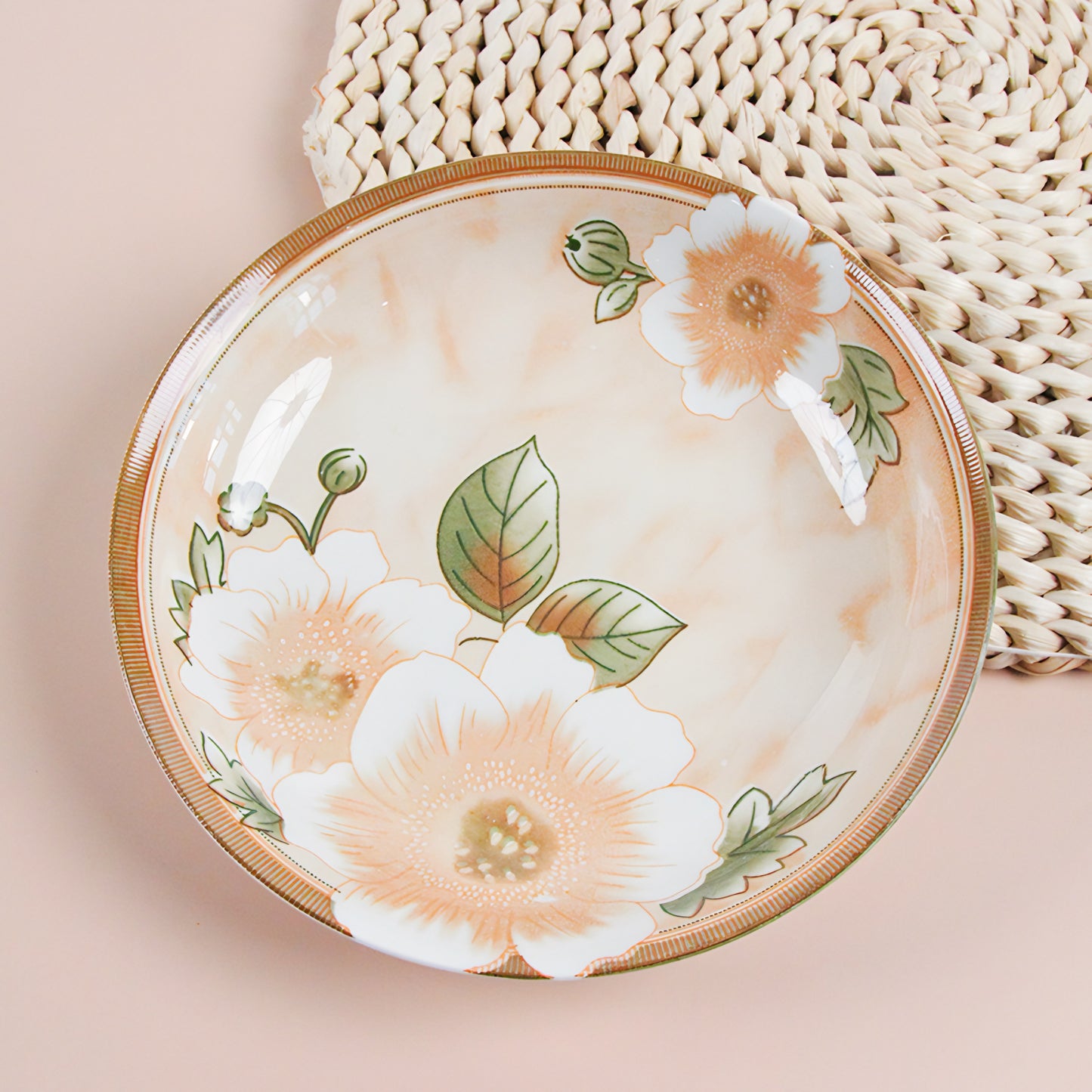 Camellia porcelain ceramic plate - 6 inch