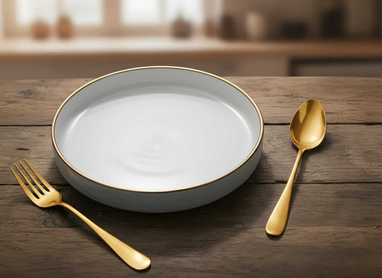 White Gold Textured Premium Porcelain Plate - 8 inch