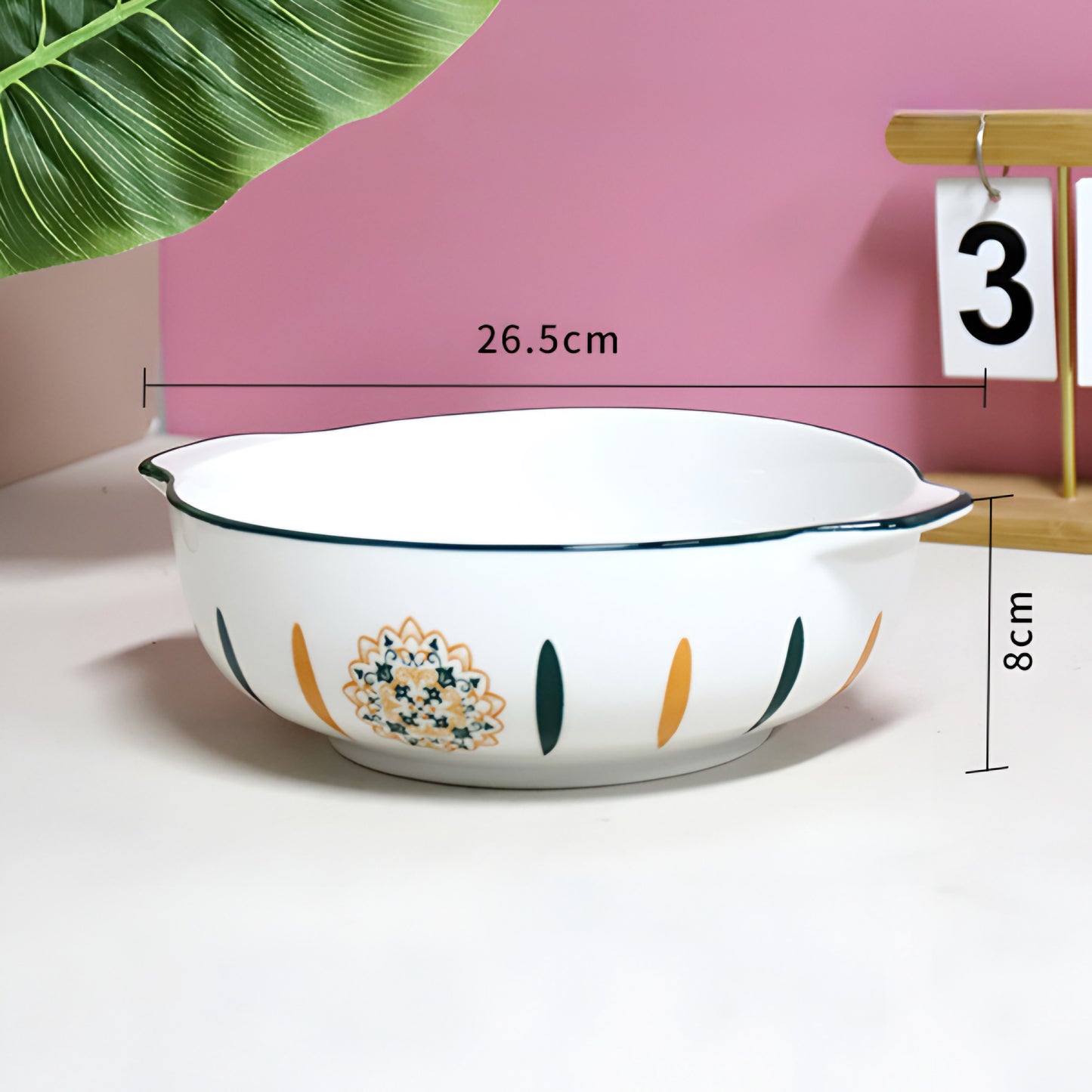 Classical charm porcelain ceramic serving bowl - 10 inch