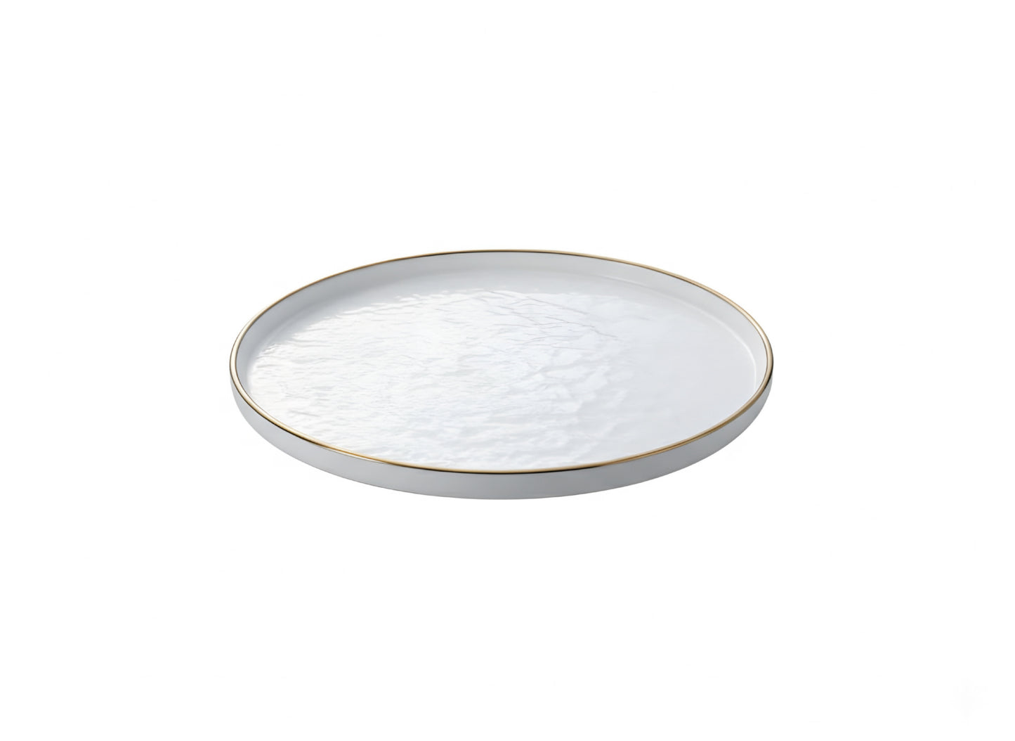 White Gold Textured Premium Porcelain Ceramic Plate - 10 inch