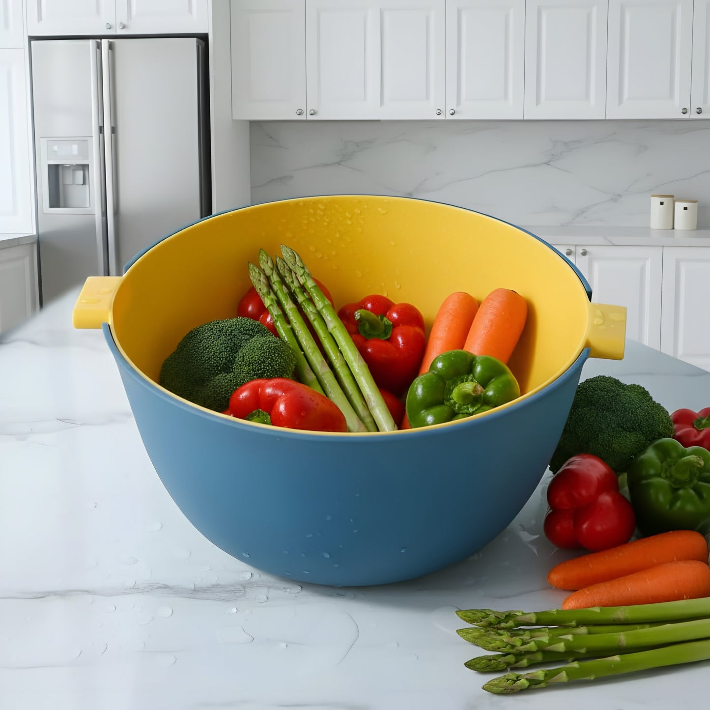 Small fruit basket with drainer