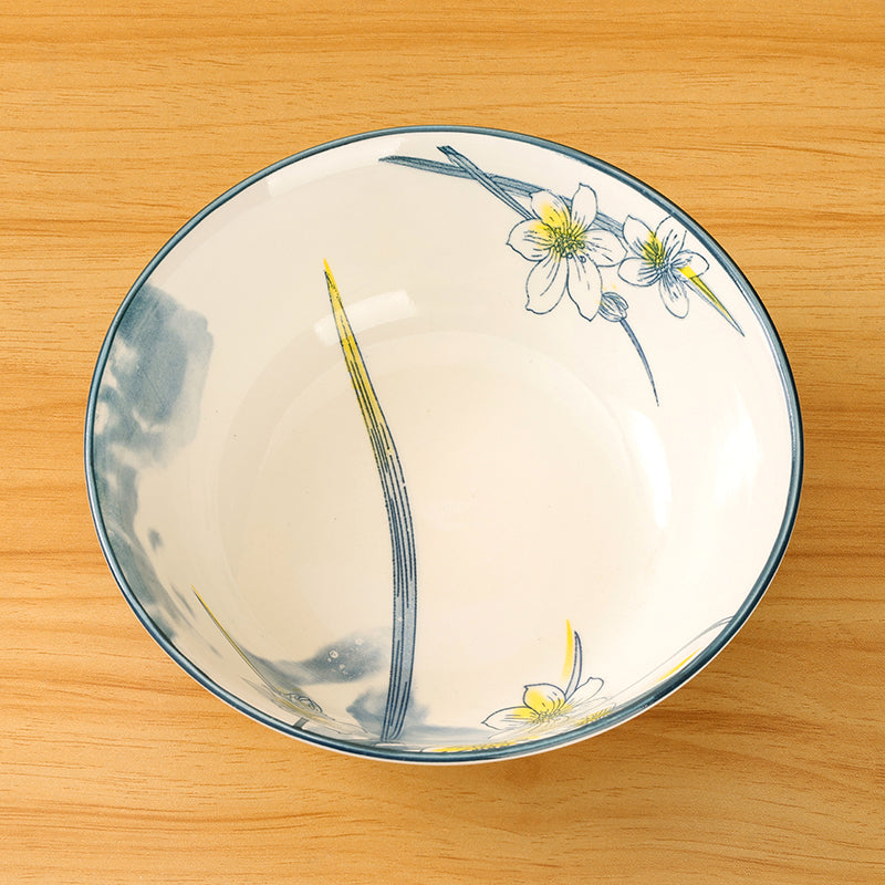 Orchid porcelain ceramic bowl - 7 inch