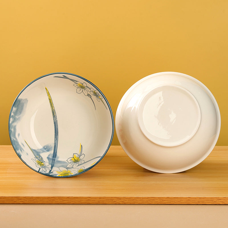 Orchid porcelain ceramic bowl - 7 inch