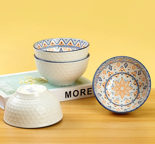 Mandala snowflake textured ceramic bowl