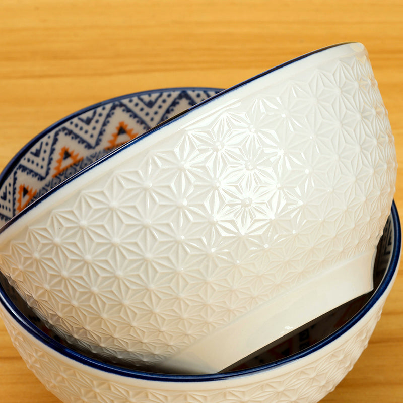 Mandala snowflake textured ceramic bowl