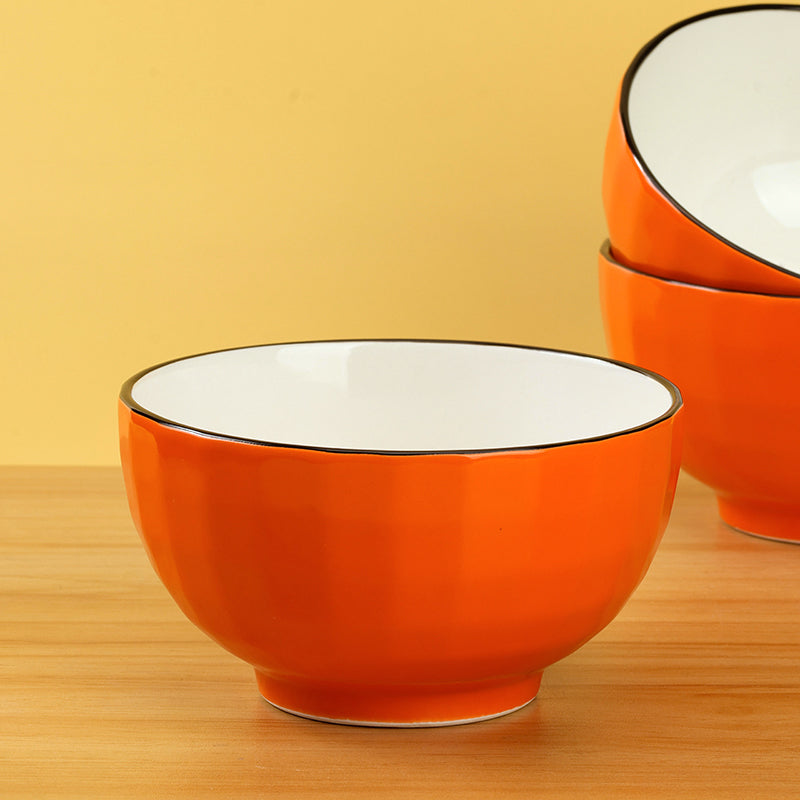 Diamond ripped ceramic bowl - 5 inch