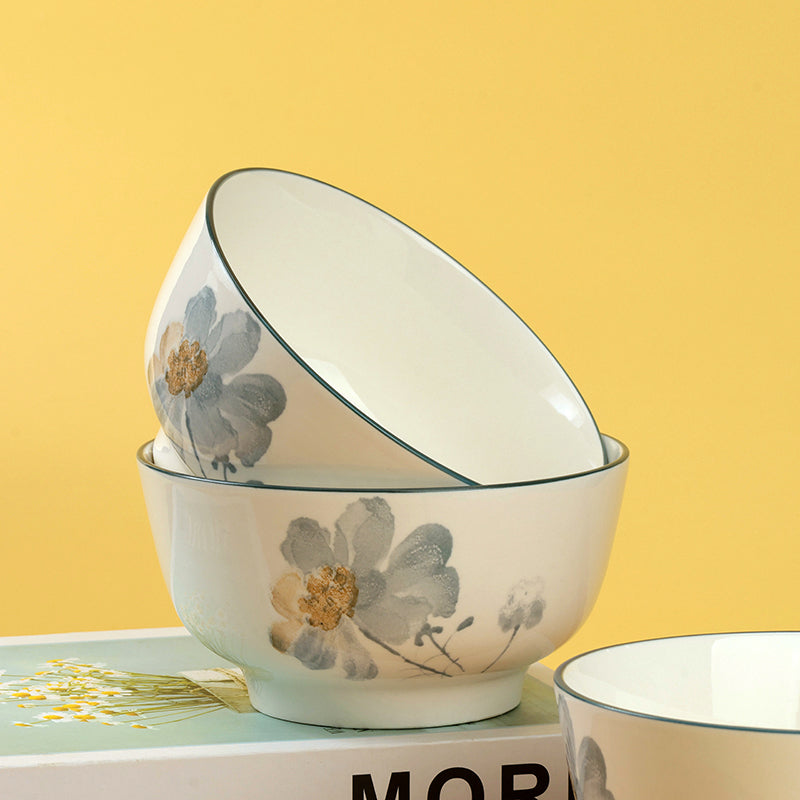 Floral fragrance ceramic Salad bowl - 5 inch