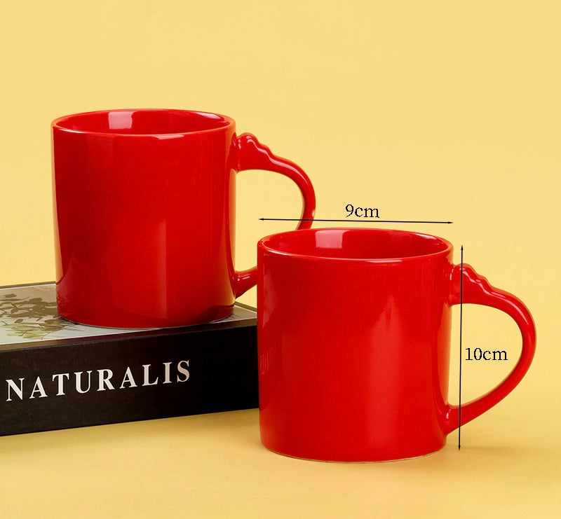 Red Color Glaze ceramic cup