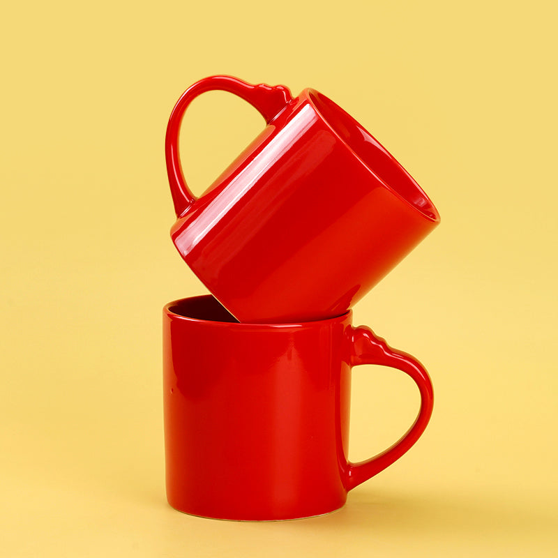 Red Color Glaze ceramic cup