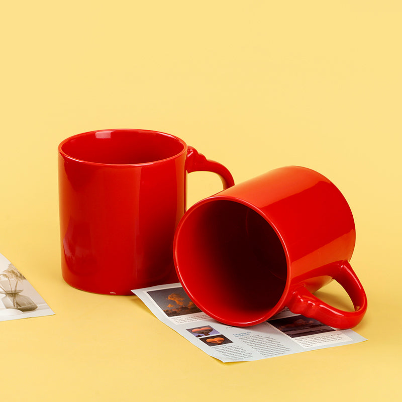 Red Color Glaze ceramic cup