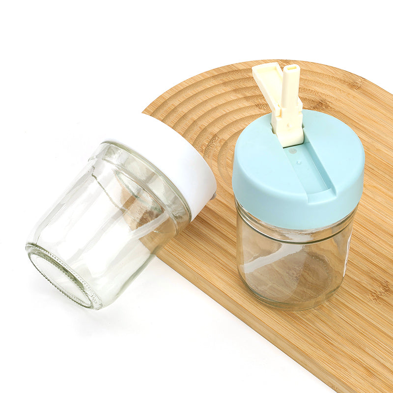 Glass with lid & straw